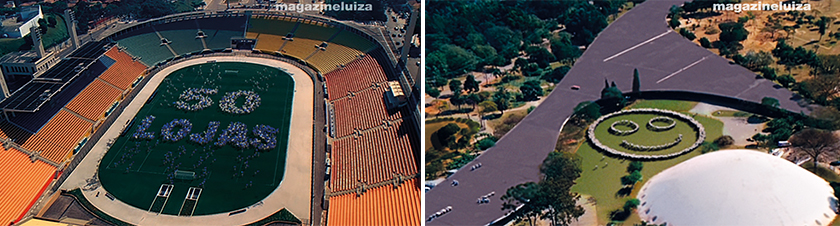 Em 2008, o Magazine Luiza apostou numa ação de impacto para anunciar a chegada à capital paulista: inauguração de 50 lojas de uma vez e campanha na TV usando como cenário os principais cartões-postais da cidade, como o estádio do Pacaembu